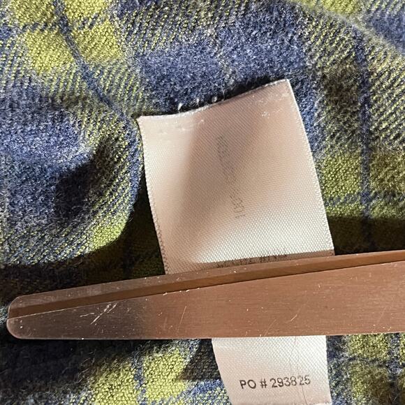 Orvis ShOrvisirt Mens XL Blue Yellow Plaid Flannel Button Down Long Sleeves Work - Picture 8 of 10
